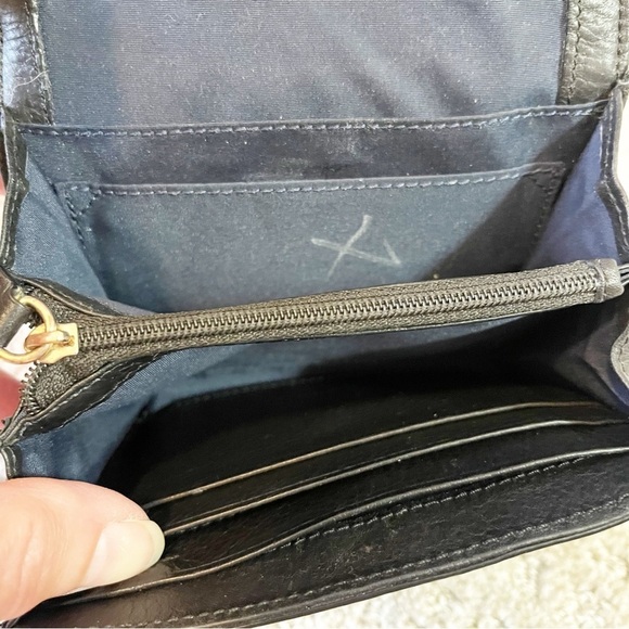 Cole Haan Skylar Woven Vachetta Wallet Leather Black Cream Small ID Credit Card - Picture 4 of 10